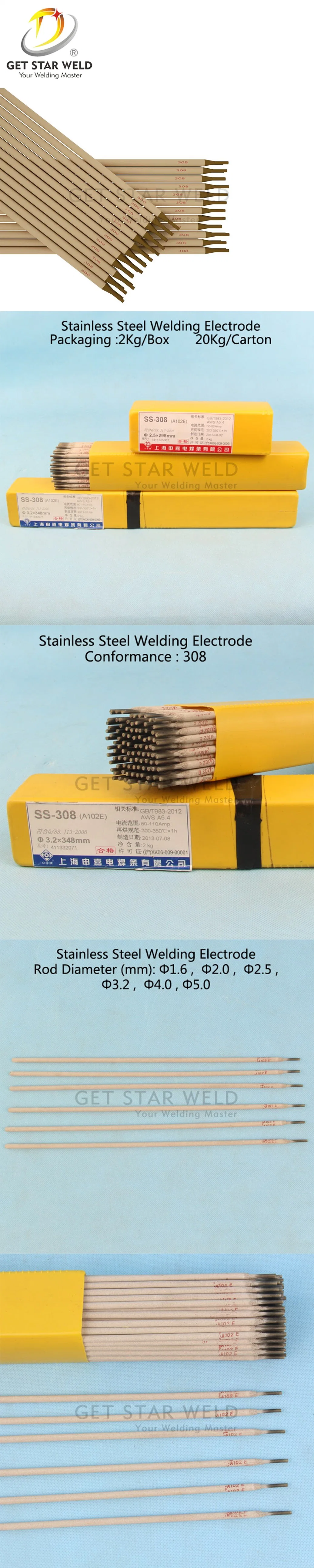 Get Star Weld Stainless Steel MMA Welding Rods Electrode Stainless Steel 308 / 316L for Wholesale