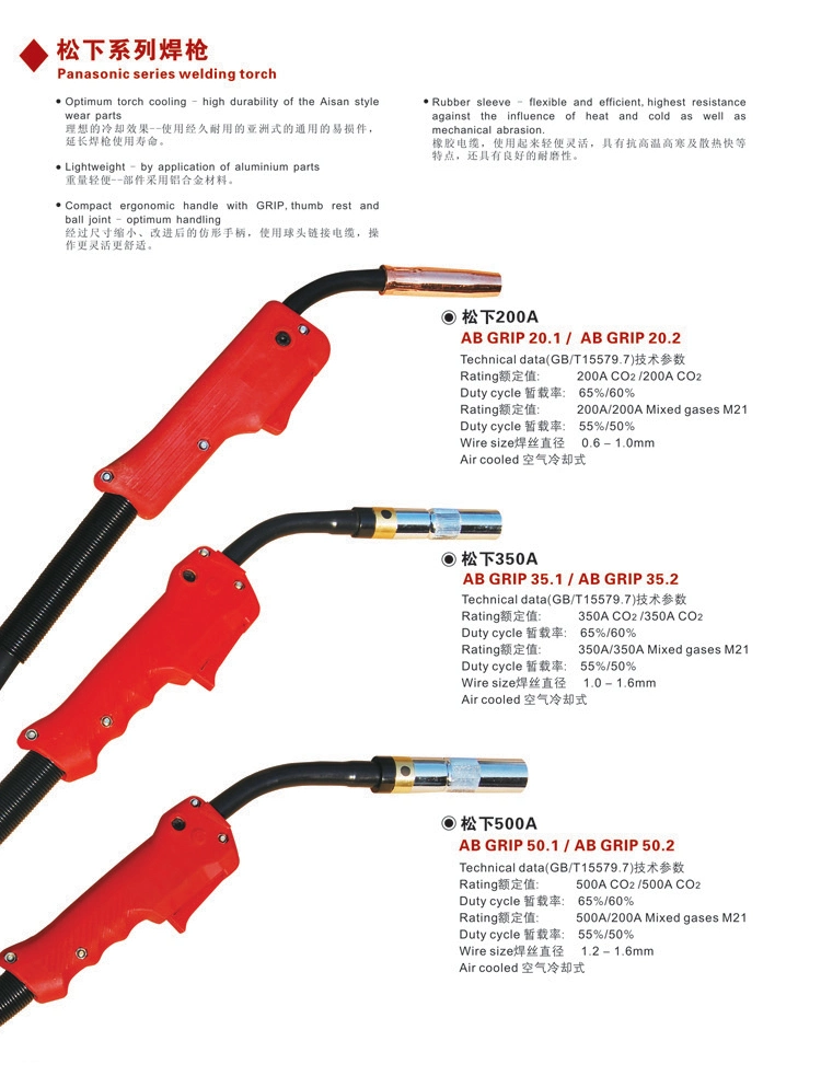 Manufacturer Supplier China 500A MIG Pana Welding Torch